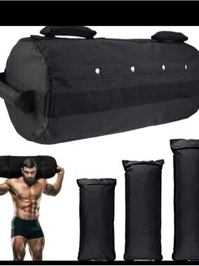 APTITUDE ATHLETIC Cross fit weight bag - black 60LB sandbags for fitness,...